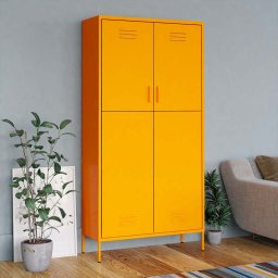 Sifonier, galben mustar, 90x50x180 cm otel GartenMobel Dekor