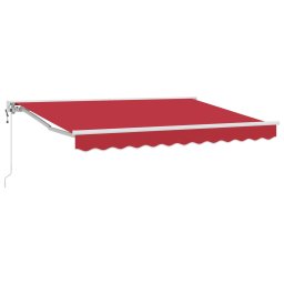 Marchiza retractabila electrica rosie 3 x 2,5 m pentru terasa, semi-casetata