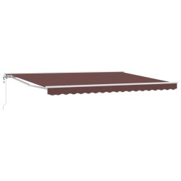 Marchiza retractabila electrica maro 4x3 m, semi-casetata, pentru terasa