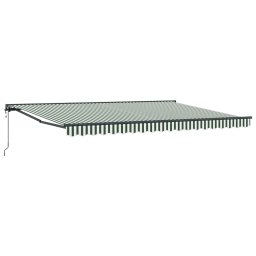 Marchiza retractabila electrica semi-casetata 4x3,5 m verde-alb