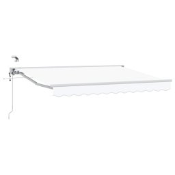 Marchiza electrica retractabila alba 3,5 x 2 m, semi-casetata, pentru terasa
