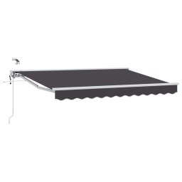 Marchiza electrica retractabila semi-casetata 3x2,5 m, antracit si alb