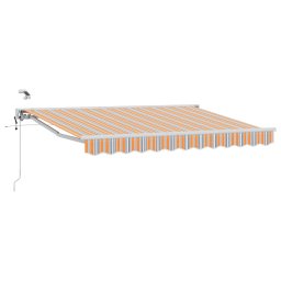 Marchiza electrica retractabila semi-casetata 3 x 2,5 m, albastru-portocaliu