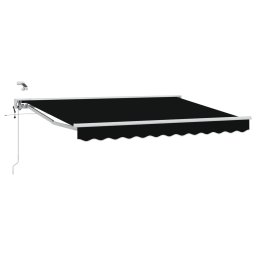 Marchiza electrica retractabila negru 3 x 2,5 m, semi-casetata
