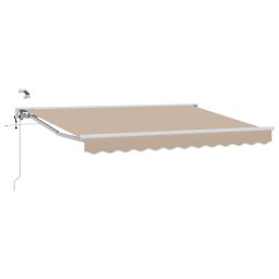Marchiza electrica retractabila bej 3 x 2,5 m, semi-casetata, pentru terasa