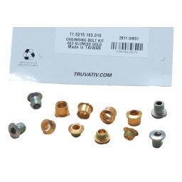 Kit suruburi foaie angrenaj bicicleta 4x3 SRAM aluminiu/inox auriu