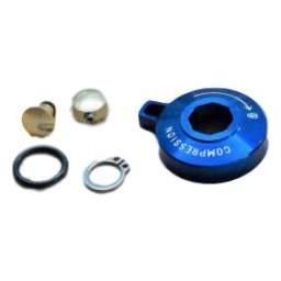 Buton compresie RockShox din aluminiu cu cir-clip, albastru