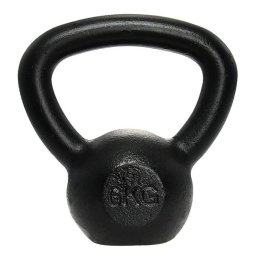 Kettlebell din otel 6 kg, negru, pentru antrenamente de forta si cardio