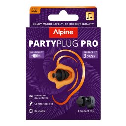 Dopuri de urechi cu filtru muzical Alpine PartyPlug PRO 2025, S/M/L, SNR 21 dB
