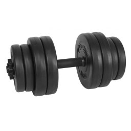 Gantera reglabila Strong 15 kg cu discuri din ciment, neagra