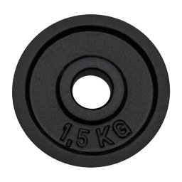 Disc greutate din fonta 1.5 kg, negru, pentru bara fitness 30 mm