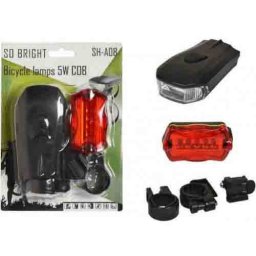 Set lumini bicicleta fata-spate DHS PBC 003 cu 7 moduri