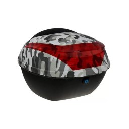 Portbagaj pentru scuter Raceway alb/negru camuflaj cu incuietoare