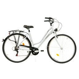 Bicicleta de oras DHS City 28001, 28 inch, marime L, argintiu
