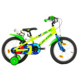 Bicicleta pentru copii DHS Dino 16 inch, verde, cu roti ajutatoare