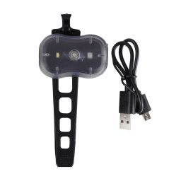 Far LED bicicleta Falcon Eye USB, alb-rosu, 2 functii, negru