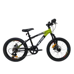Bicicleta copii DHS Terrana 20 inch, frane pe disc, negru-verde