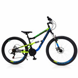 Bicicleta DHS Polar Flash 26 inch full suspension, 18 viteze, negru