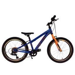 Bicicleta pentru copii DHS Sonic 20 inch, 6 viteze, albastru-portocaliu
