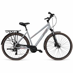 Bicicleta trekking Kreidler 28 inch, marimea M, gri, echipare completa