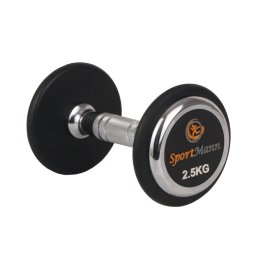 Gantera cauciucata Sportmann 2.5 kg, maner ergonomic cromat