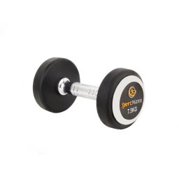 Gantera cauciucata 8 kg Sportmann, maner cromat ergonomic