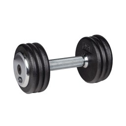 Gantera fixa 10 kg inSPORTline din fonta, cu maner cromat antiderapant