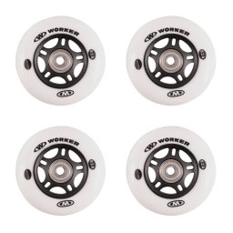 Roti pentru role WORKER 64 mm cu rulmenti ABEC-5 Chrome, set 4 buc