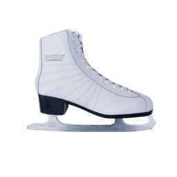 Patine artistice dama Spartan albe cu lama din otel inoxidabil