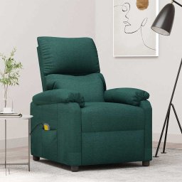Fotoliu de masaj, verde închis, material textil GartenMobel Dekor