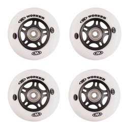 Set 4 roti pentru role WORKER 70 mm cu rulmenti ABEC 5 si duritate 82A