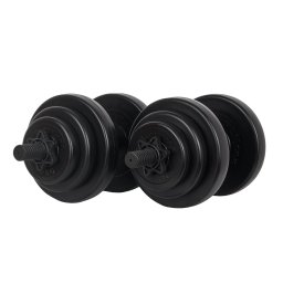 Gantere reglabile PVC cu ciment 2x10 kg pentru fitness Sportmann
