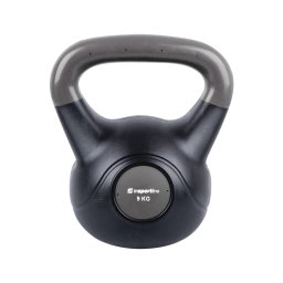 Gantera kettlebell inSPORTline Vin-Bell Dark 9 kg, maner ergonomic