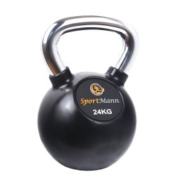 Kettlebell cauciucat 24 kg Sportmann, cu maner cromat ergonomic