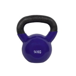 Gantera kettlebell 14 kg din vinil, mov, pentru fitness - Sportmann