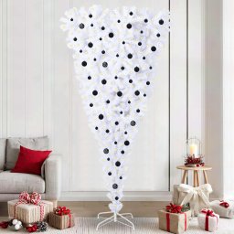 Brad de Craciun artificial cu 300 LED Alb 240 cm PVC si Otel GartenMobel Dekor