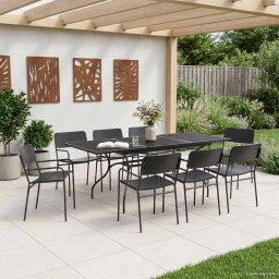 Set de masa pentru gradina 9 pcs Antracit Otel GartenMobel Dekor