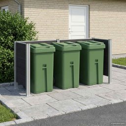 Imprejmuire pentru Cos de Gunoi Gri 237 x 85 x 115 cm GartenMobel Dekor