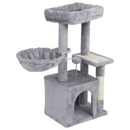 Ansamblu de joaca pentru pisici cu stalpi sisal si culcus, 80 cm