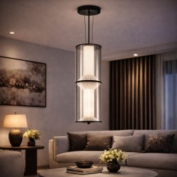 Lustra LED suspendata Orin 47W cu telecomanda, inaltime reglabila, negru