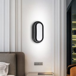 Aplica LED de exterior neagra AX322/214BK, 3000K, IP65, design modern