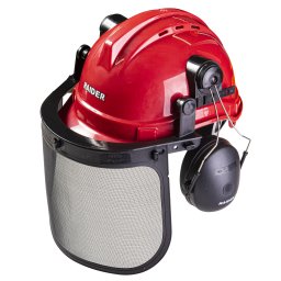 Casca de protectie Raider cu viziera din plasa si protectie pentru urechi