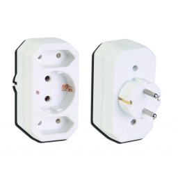 Triplu stecher MK cu 3 prize, adaptor electric compact Makalon