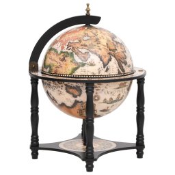 Bar tip glob pamantesc stativ sticle de vin negru lemn eucalipt GartenMobel Dekor