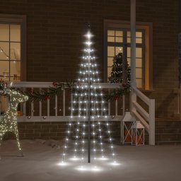Brad de Craciun pe catarg, 108 LED-uri, alb rece, 180 cm GartenMobel Dekor