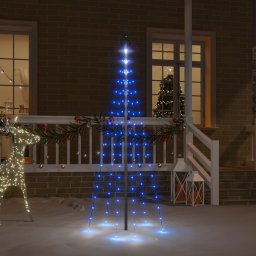 Brad de Craciun pe catarg, 108 LED-uri, albastru, 180 cm GartenMobel Dekor