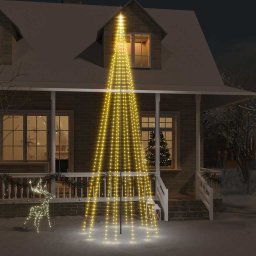 Brad de Craciun pe catarg, 732 LED-uri, alb cald, 500 cm GartenMobel Dekor