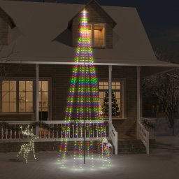Brad de Craciun pe catarg, 732 LED-uri, multicolor, 500 cm GartenMobel Dekor