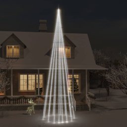 Brad de Craciun pe catarg, 1134 LED-uri, alb rece, 800 cm GartenMobel Dekor