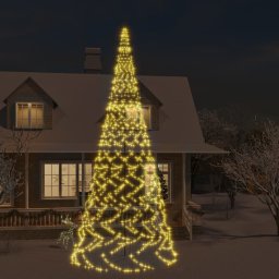 Brad de Craciun pe catarg, 3000 LED-uri, alb cald, 800 cm GartenMobel Dekor